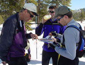 David Giese and Thorsten Graeve compare route choices at the 2002 Bear Valley Ski-O (Photo: Tony Pinkham)
